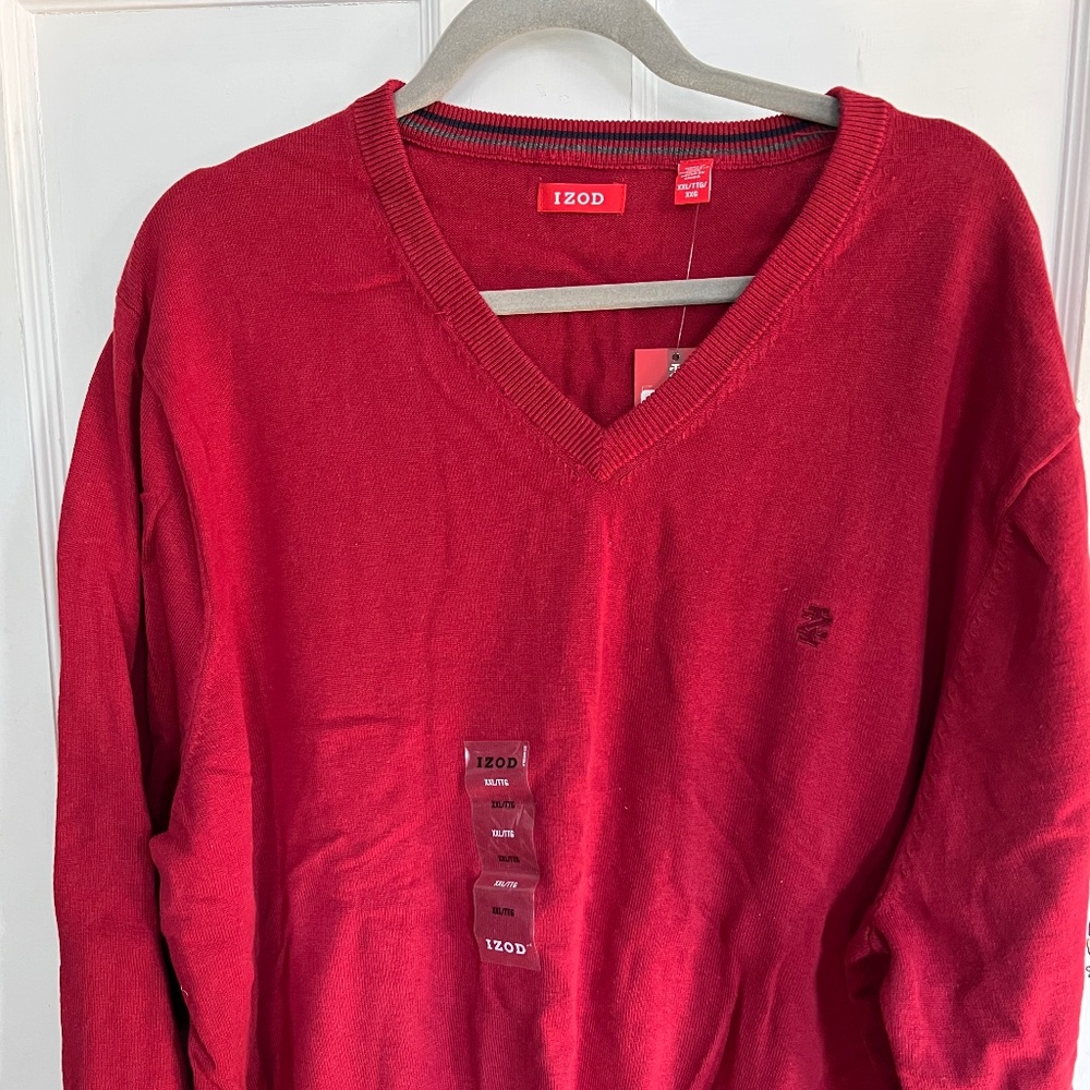 NWT Red v-neck izod Sweater